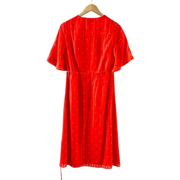 Cupcake And Cashmere Mulholland Surplice Neck Dress Size S Small Red Multi - Picture 8 of 9